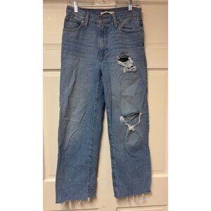 Levis Ripped Medium Blue Jeans Size 26 - cut off hems